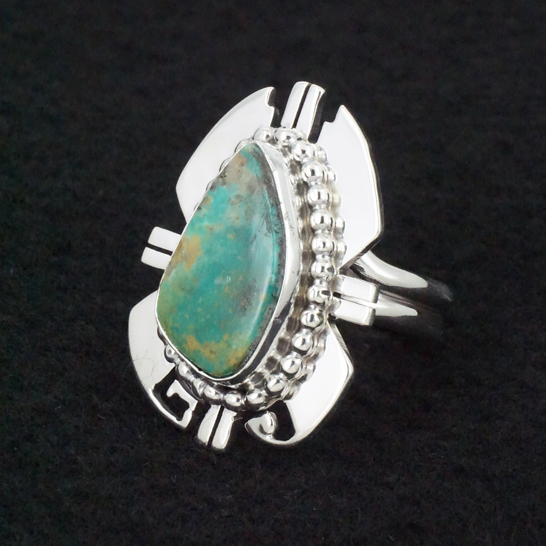 Randy Billy Turquoise & Sterling Silver Ring Size Adjustable