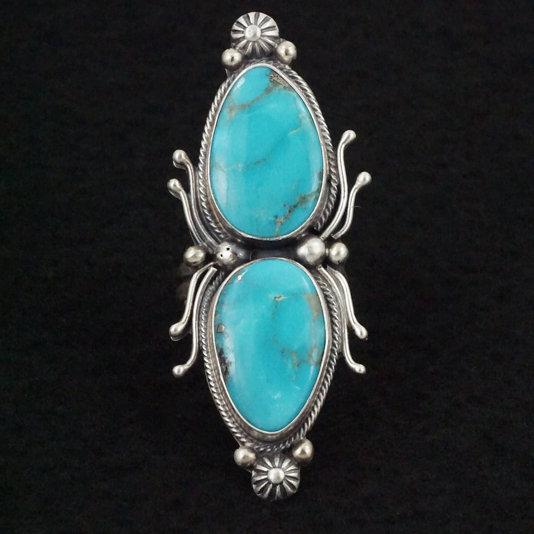 Kathleen Livingston Turquoise & Sterling Silver Ring Size Adjustable