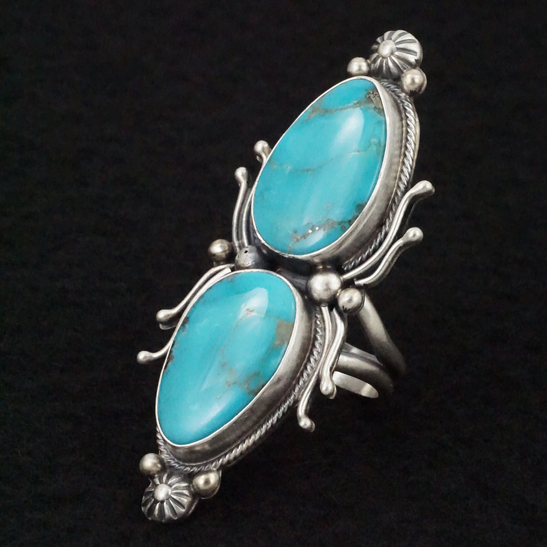 Kathleen Livingston Turquoise & Sterling Silver Ring Size Adjustable