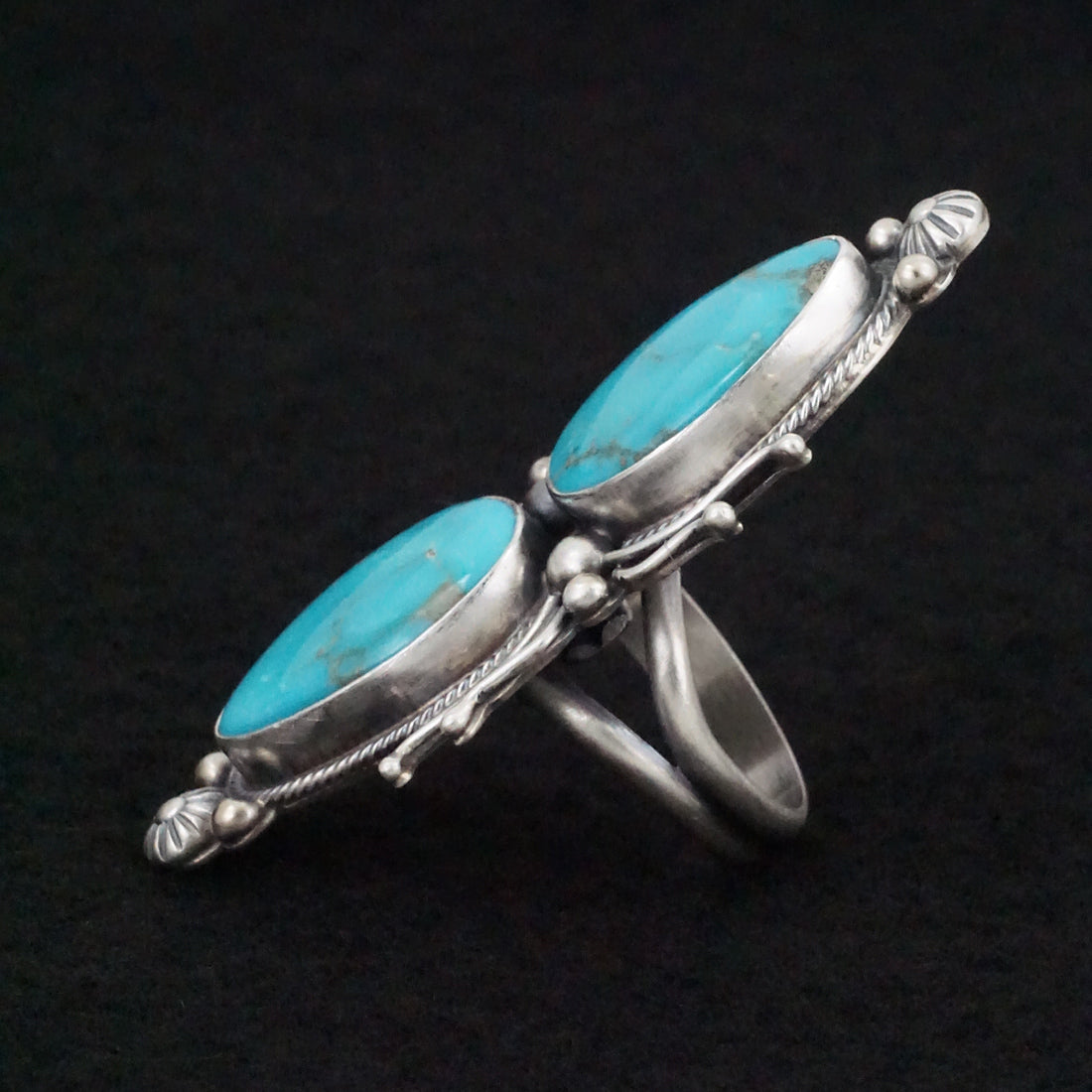 Kathleen Livingston Turquoise & Sterling Silver Ring Size Adjustable