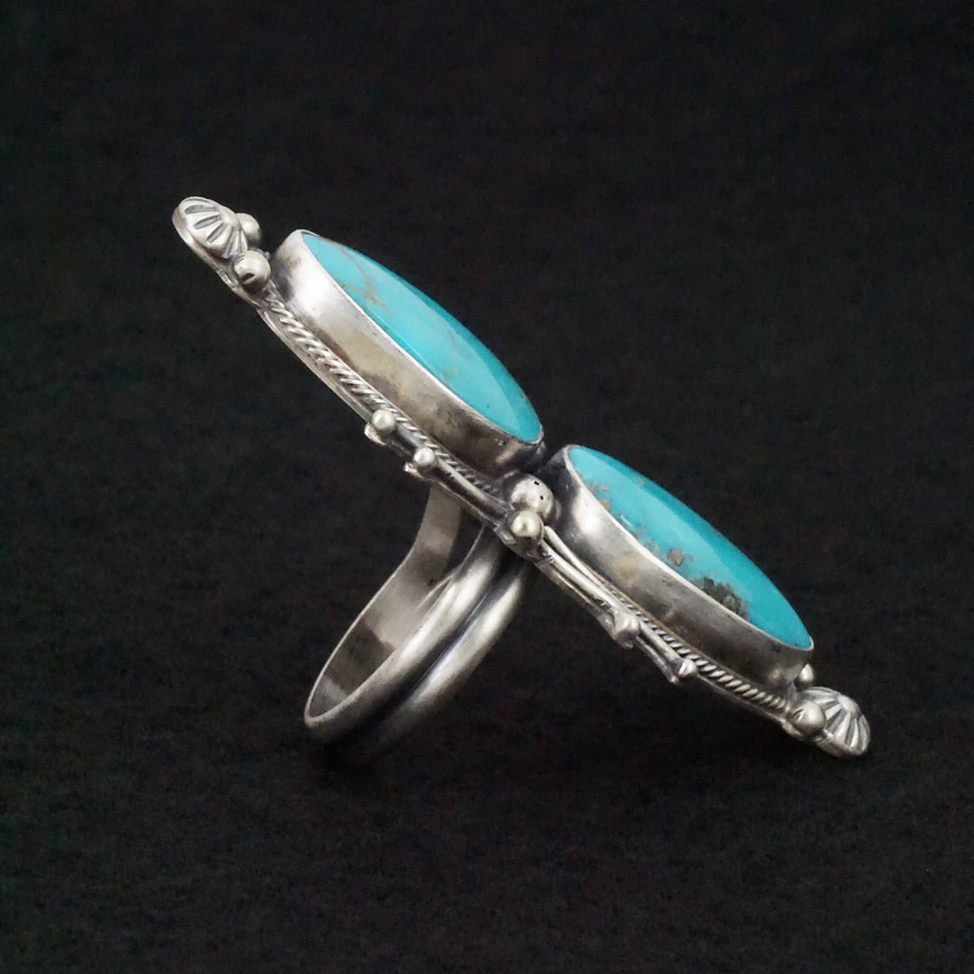 Kathleen Livingston Turquoise & Sterling Silver Ring Size Adjustable