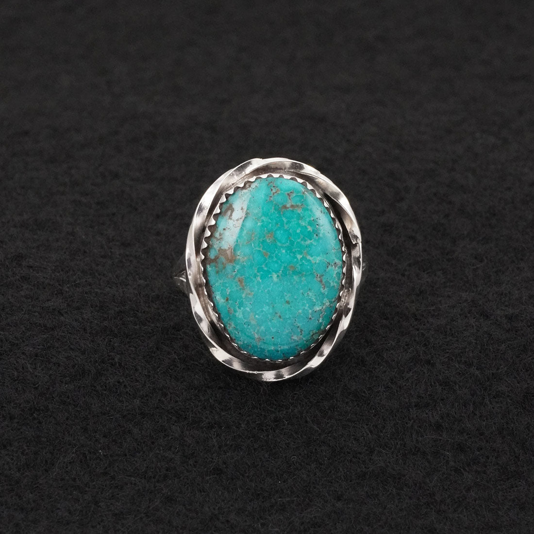 Ernest Hawthorne Turquoise & Sterling Silver Ring Size 8