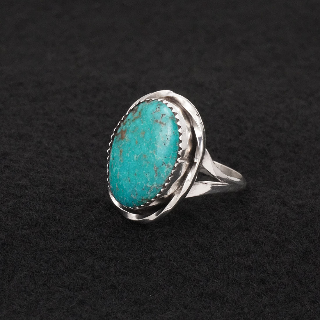 Ernest Hawthorne Turquoise & Sterling Silver Ring Size 8