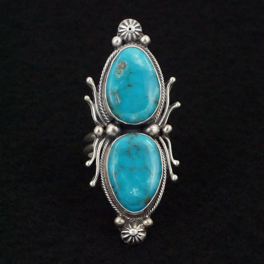 Kathleen Livingston Turquoise & Sterling Silver Ring Size Adjustable