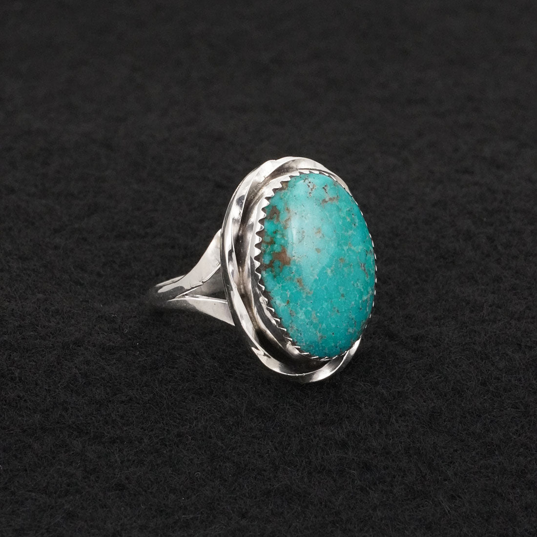 Ernest Hawthorne Turquoise & Sterling Silver Ring Size 8