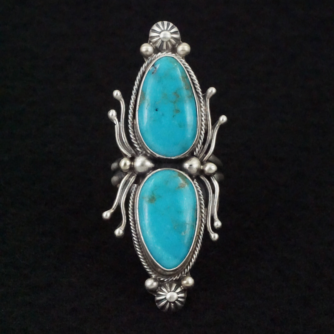 Kathleen Livingston Turquoise & Sterling Silver Ring Size Adjustable