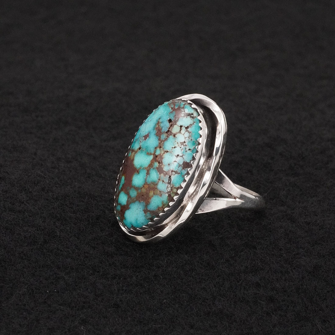 Ernest Hawthorne Turquoise & Sterling Silver Ring Size 7.5
