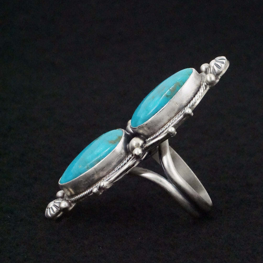 Kathleen Livingston Turquoise & Sterling Silver Ring Size Adjustable