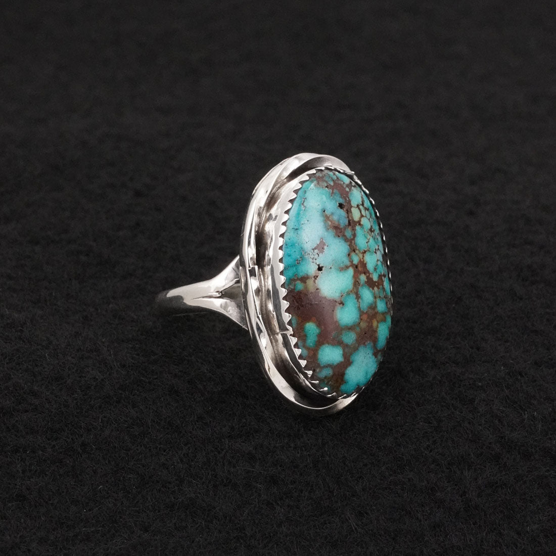 Ernest Hawthorne Turquoise & Sterling Silver Ring Size 7.5