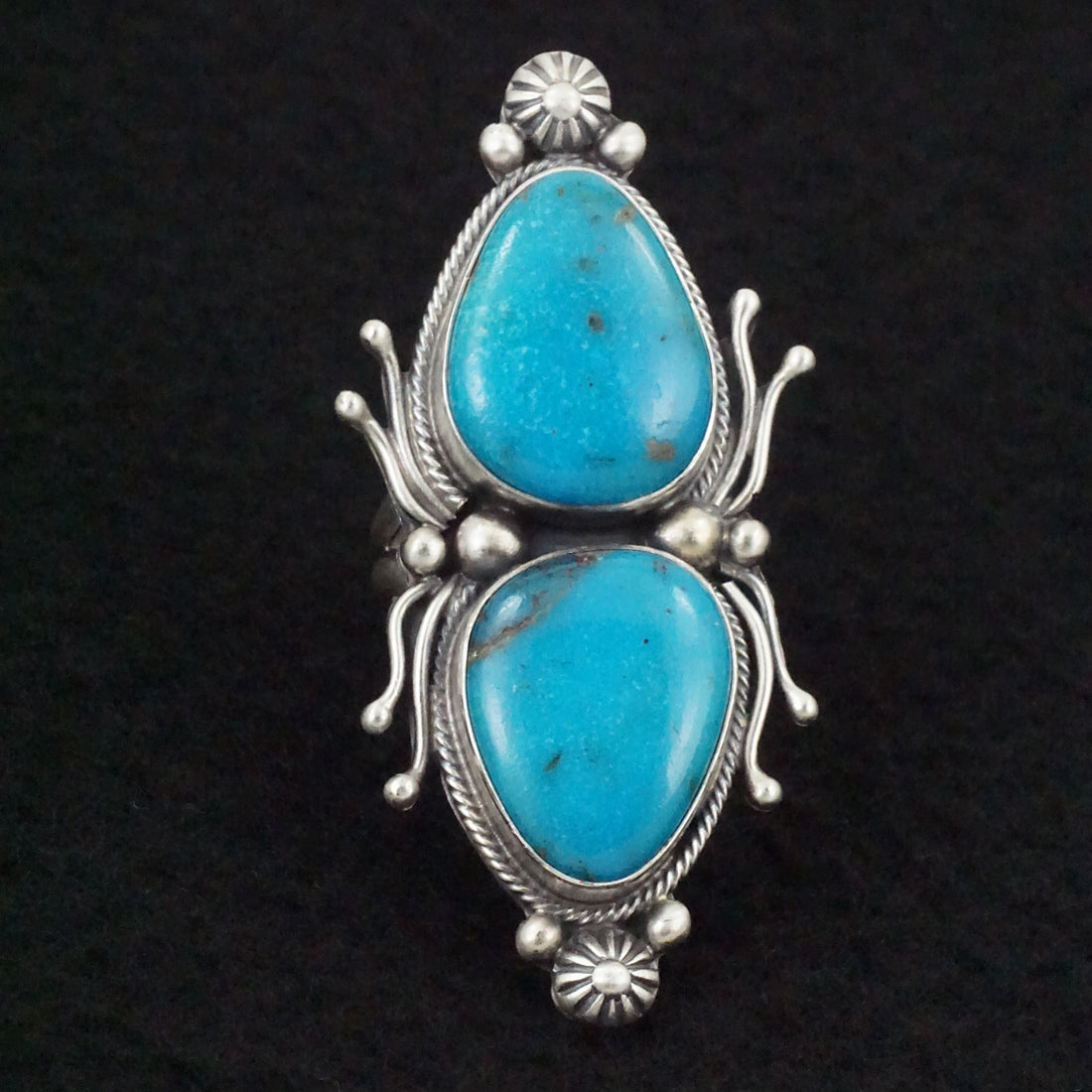 Kathleen Livingston Turquoise & Sterling Silver Ring Size Adjustable