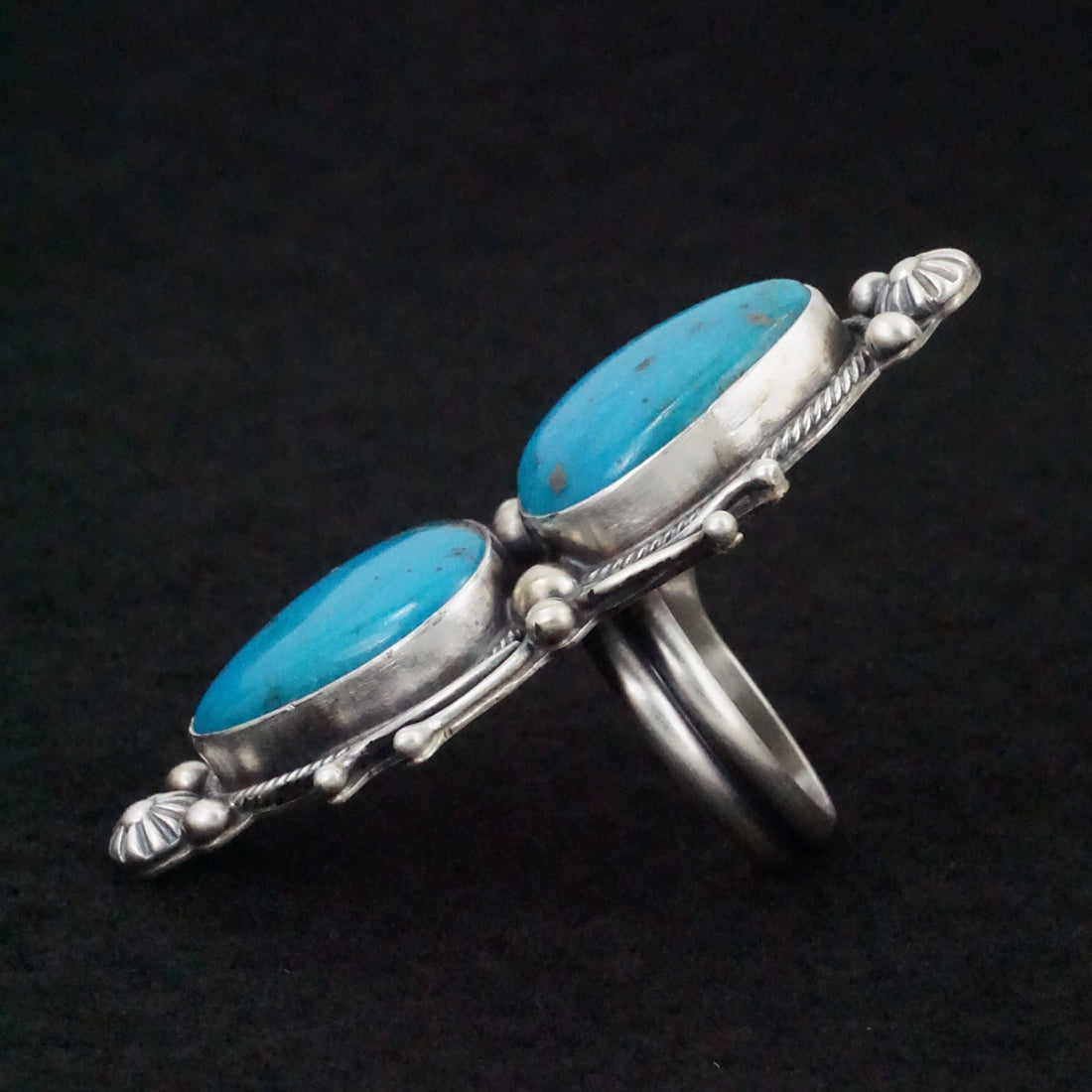 Kathleen Livingston Turquoise & Sterling Silver Ring Size Adjustable