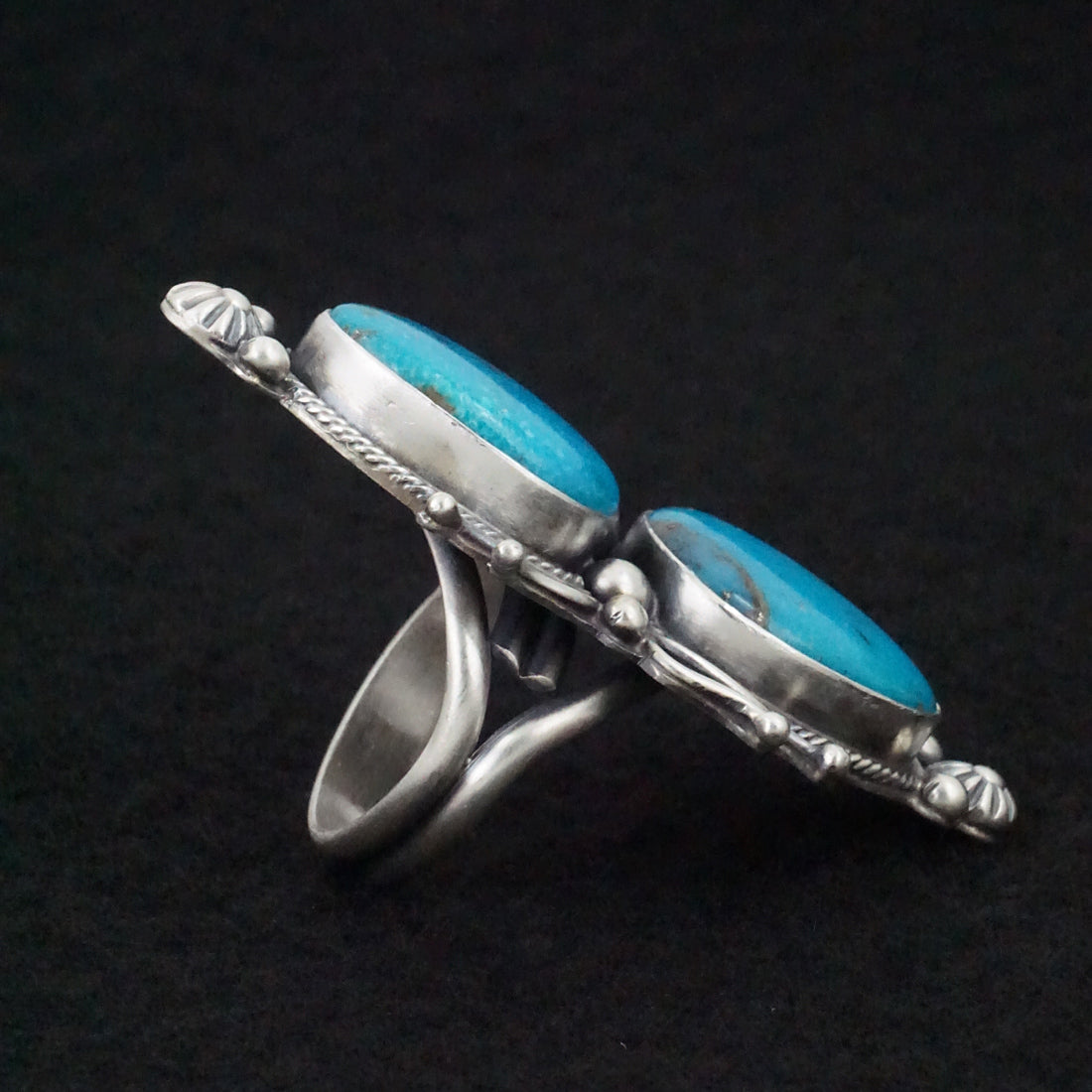 Kathleen Livingston Turquoise & Sterling Silver Ring Size Adjustable