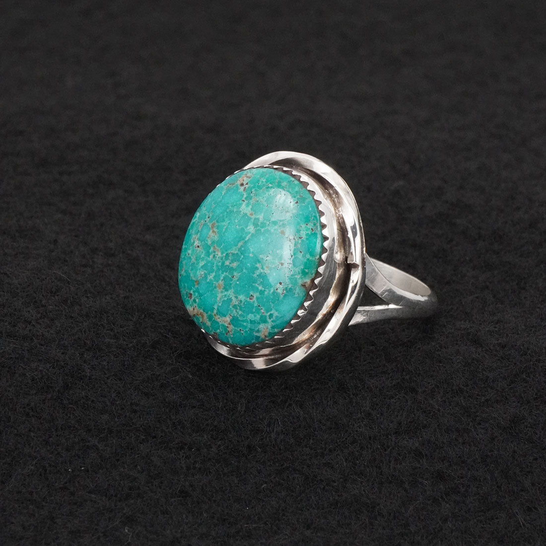 Ernest Hawthorne Turquoise & Sterling Silver Ring Size 8