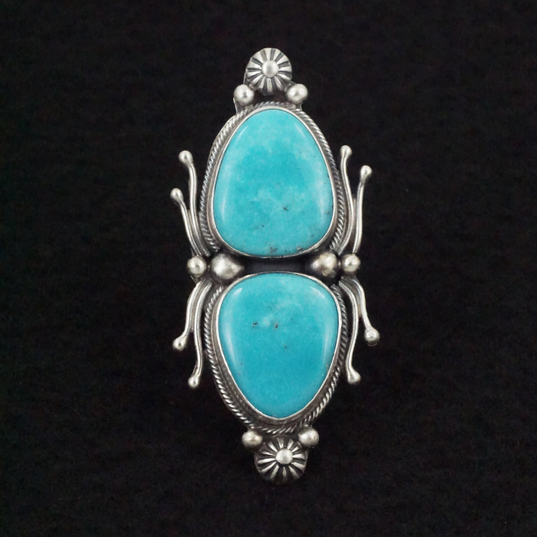 Kathleen Livingston Turquoise & Sterling Silver Ring Size Adjustable