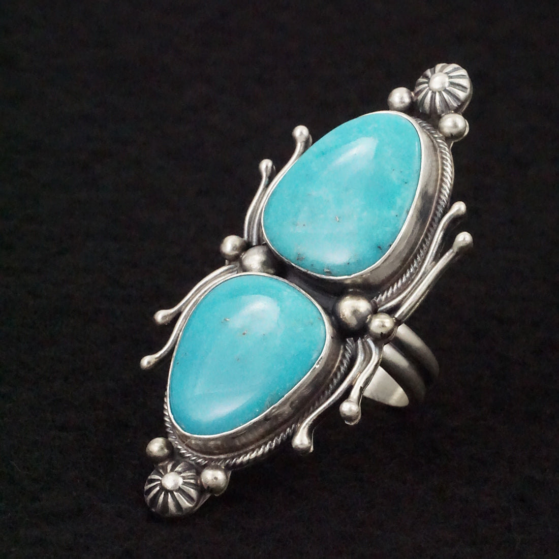 Kathleen Livingston Turquoise & Sterling Silver Ring Size Adjustable