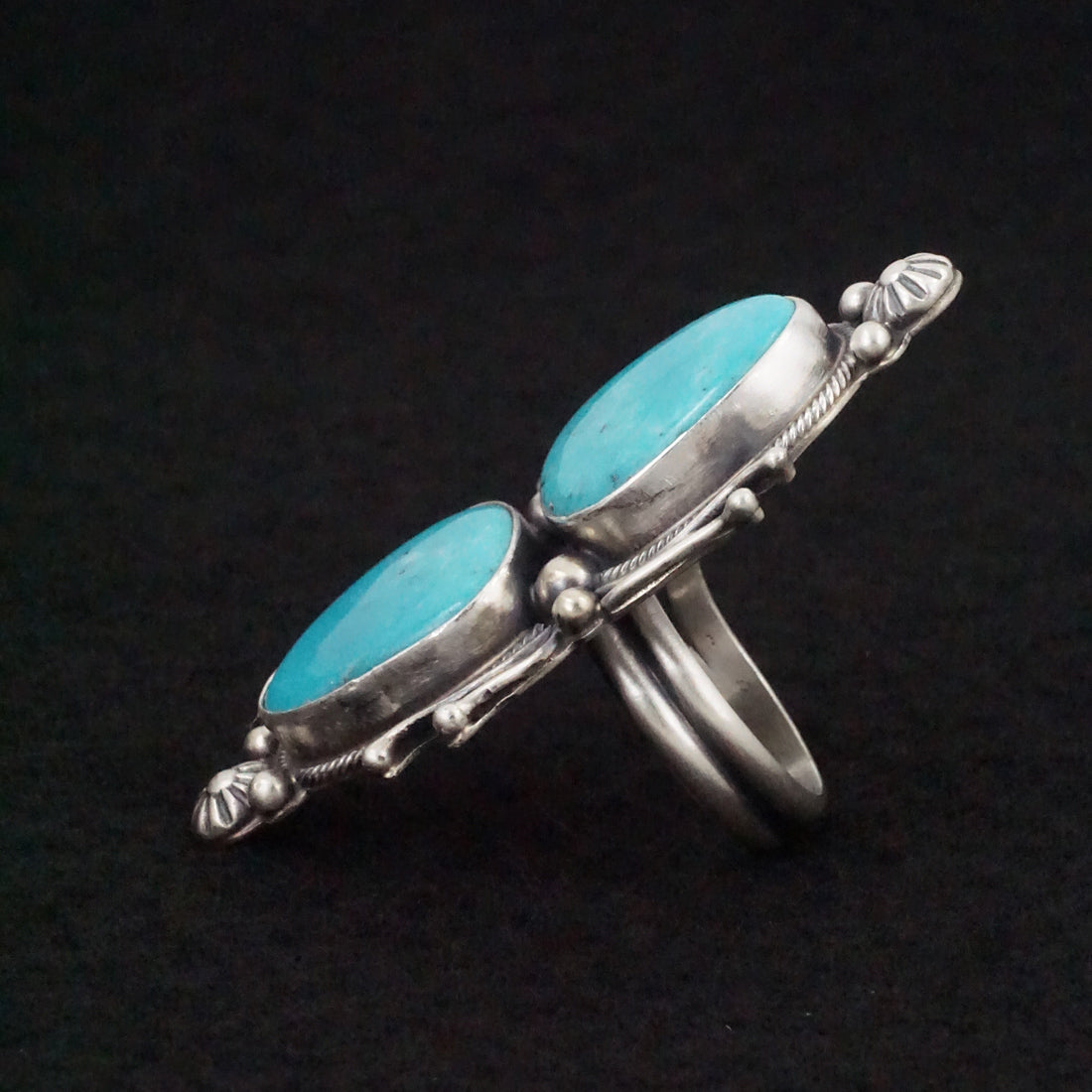 Kathleen Livingston Turquoise & Sterling Silver Ring Size Adjustable