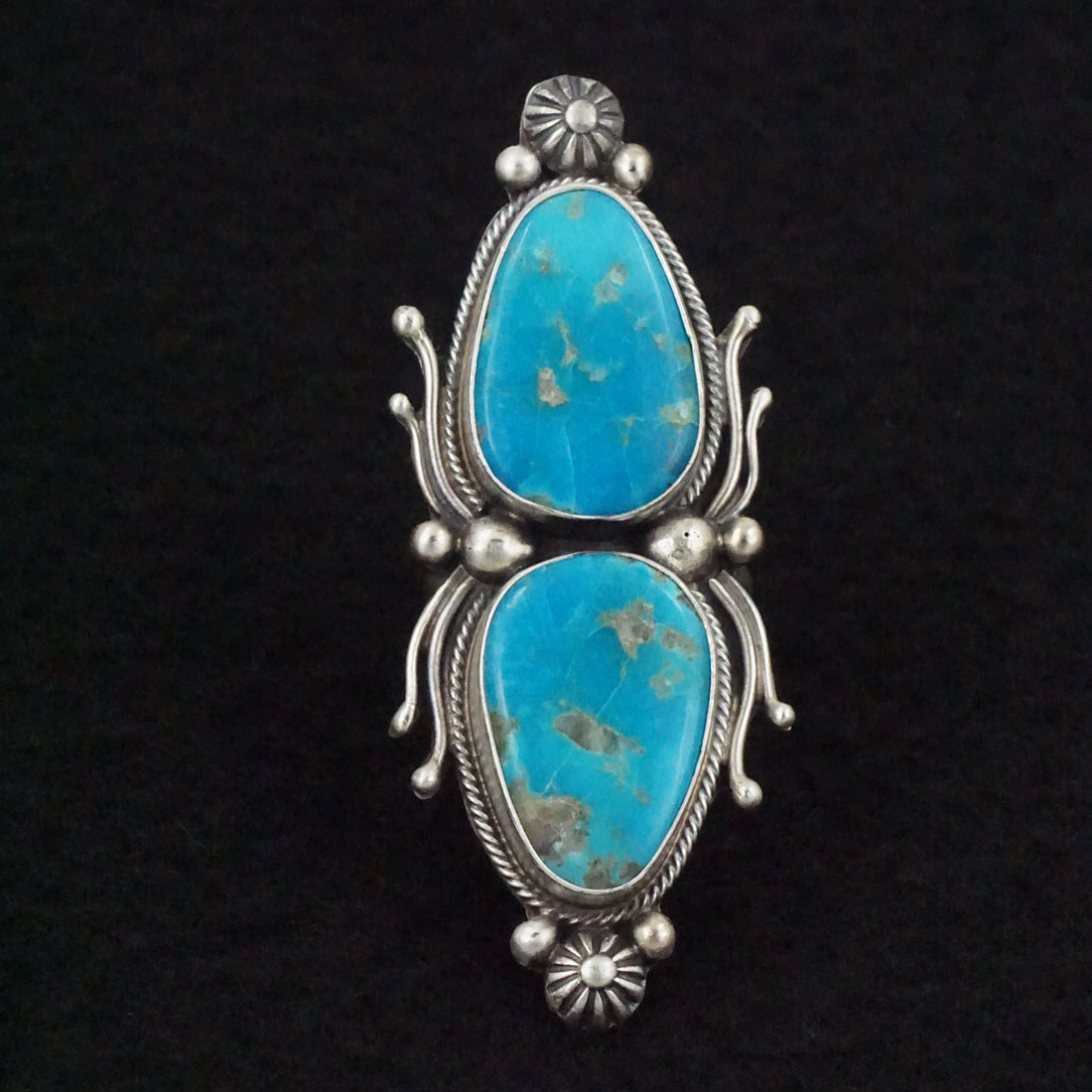 Kathleen Livingston Turquoise & Sterling Silver Ring Size Adjustable