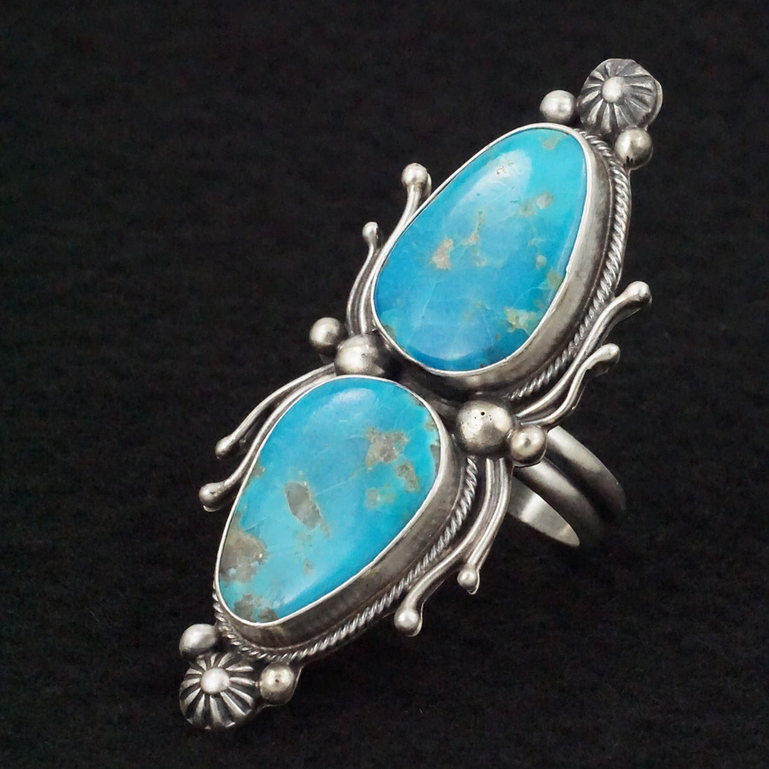 Kathleen Livingston Turquoise & Sterling Silver Ring Size Adjustable