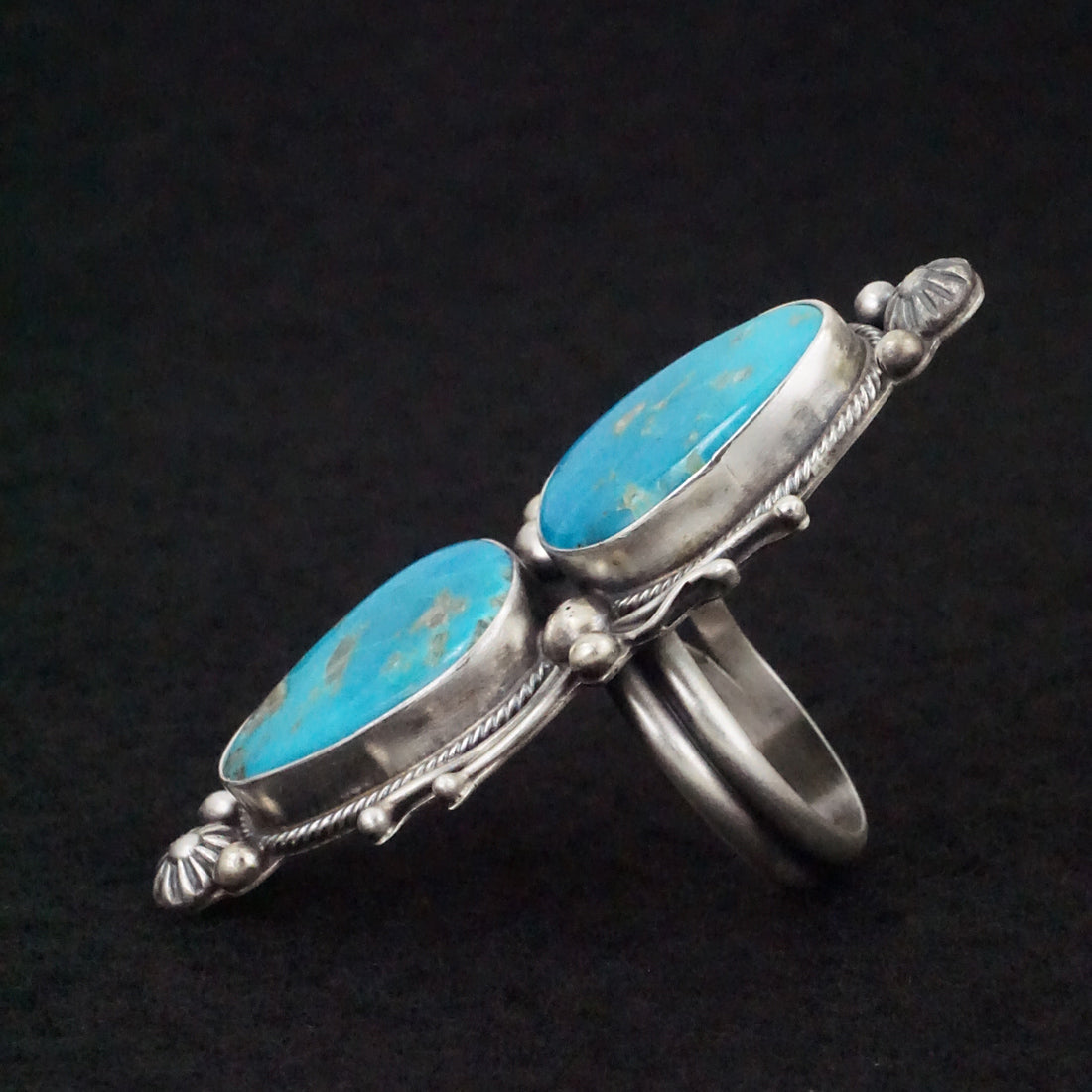 Kathleen Livingston Turquoise & Sterling Silver Ring Size Adjustable