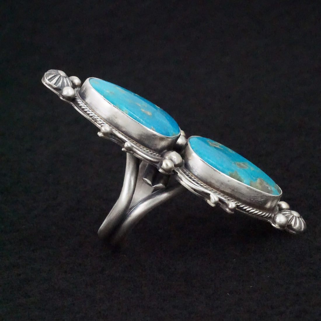 Kathleen Livingston Turquoise & Sterling Silver Ring Size Adjustable