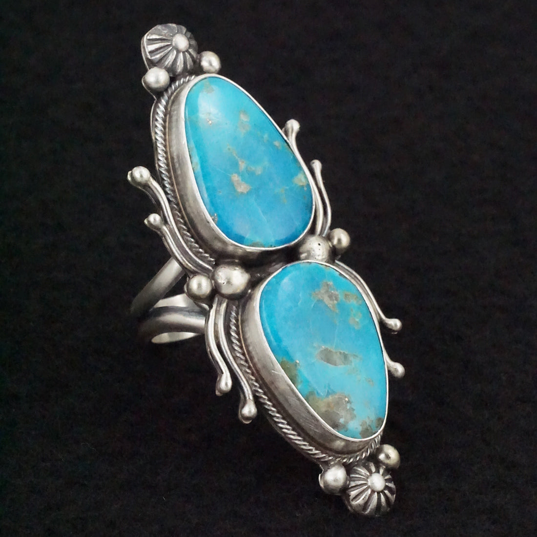 Kathleen Livingston Turquoise & Sterling Silver Ring Size Adjustable