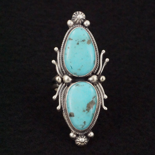 Kathleen Livingston Turquoise & Sterling Silver Ring Size Adjustable