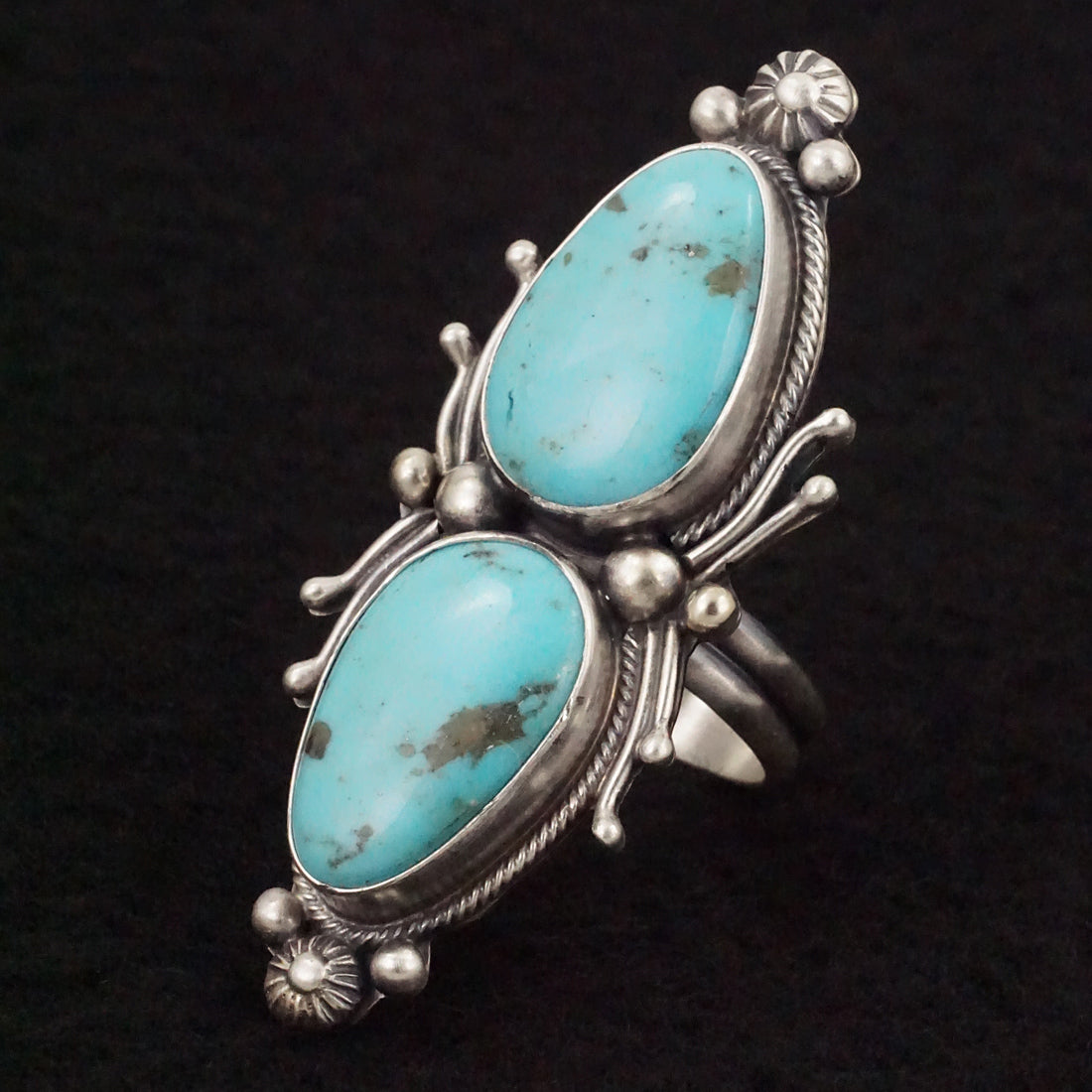 Kathleen Livingston Turquoise & Sterling Silver Ring Size Adjustable