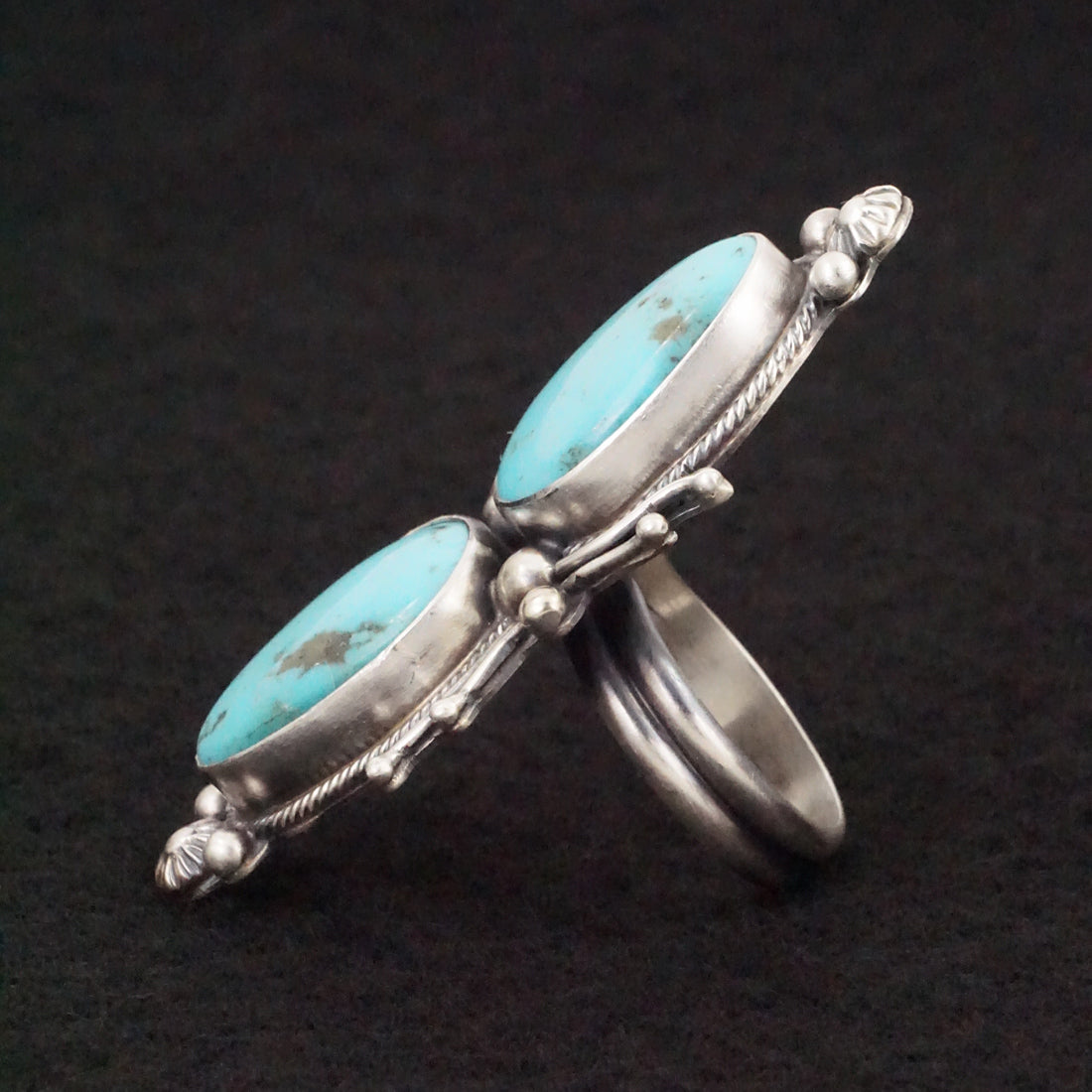 Kathleen Livingston Turquoise & Sterling Silver Ring Size Adjustable