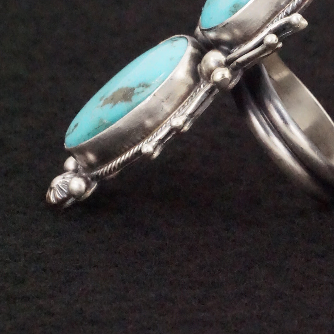 Kathleen Livingston Turquoise & Sterling Silver Ring Size Adjustable