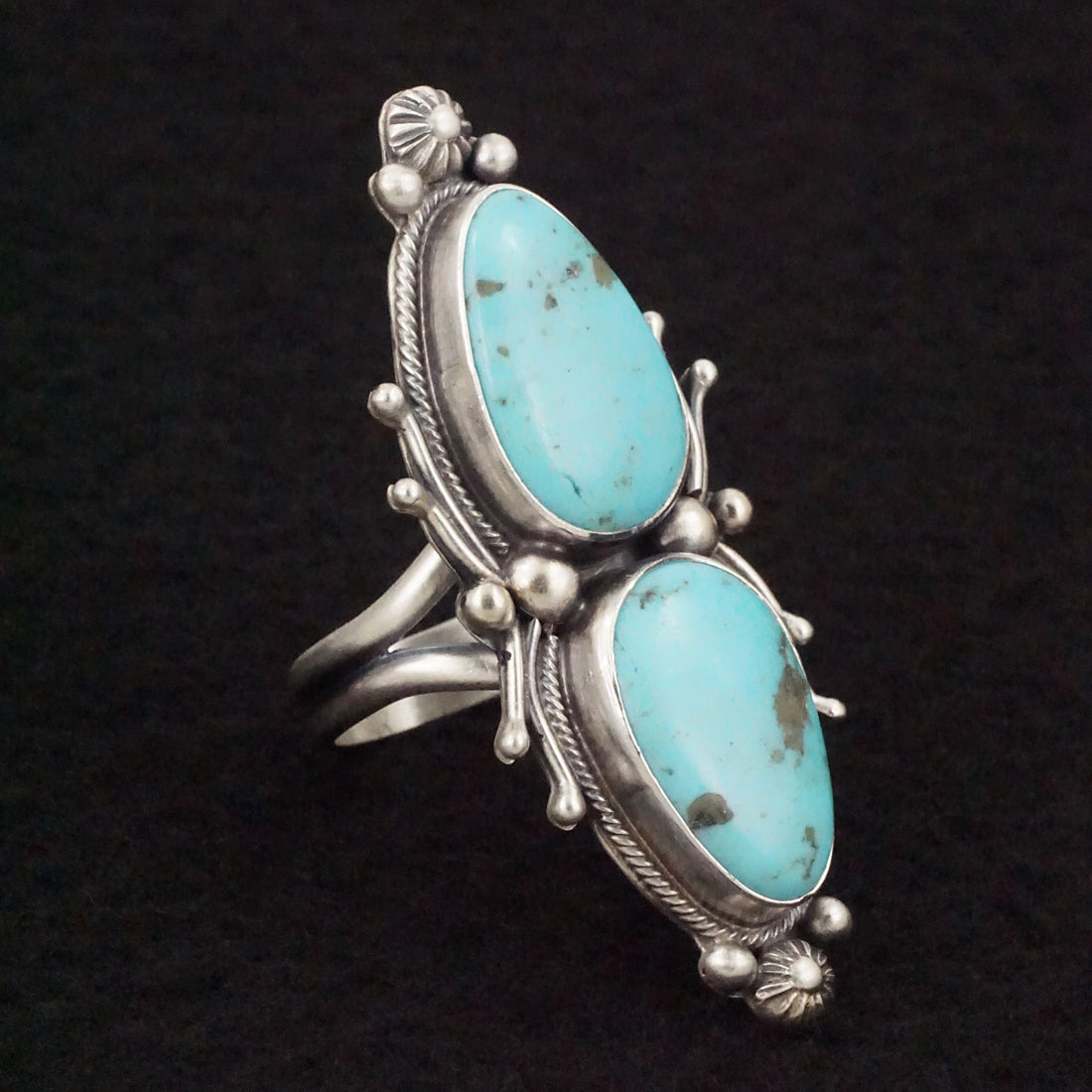 Kathleen Livingston Turquoise & Sterling Silver Ring Size Adjustable