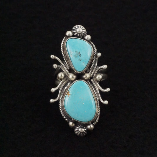 Kathleen Livingston Turquoise & Sterling Silver Ring Size Adjustable