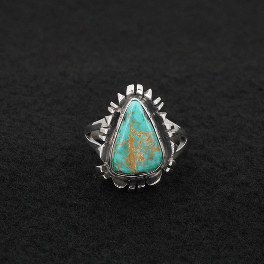Randy Billy Turquoise & Sterling Silver Ring Size 8