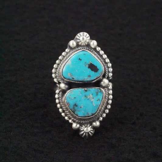 Kathleen Livingston Turquoise & Sterling Silver Ring Size Adjustable