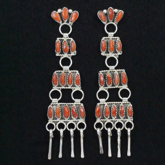 Eunise Wilson Coral & Sterling Silver Earrings