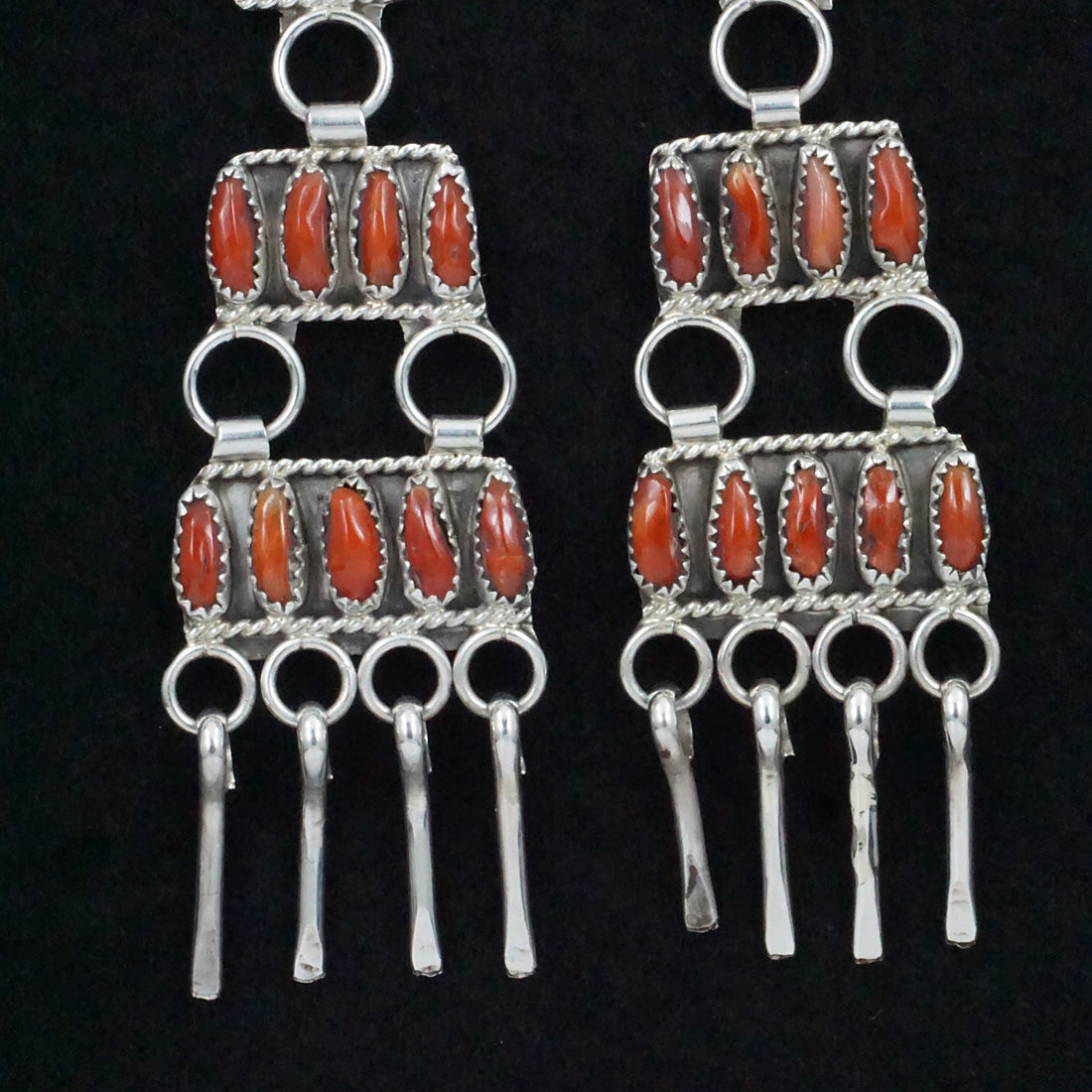 Eunise Wilson Coral & Sterling Silver Earrings