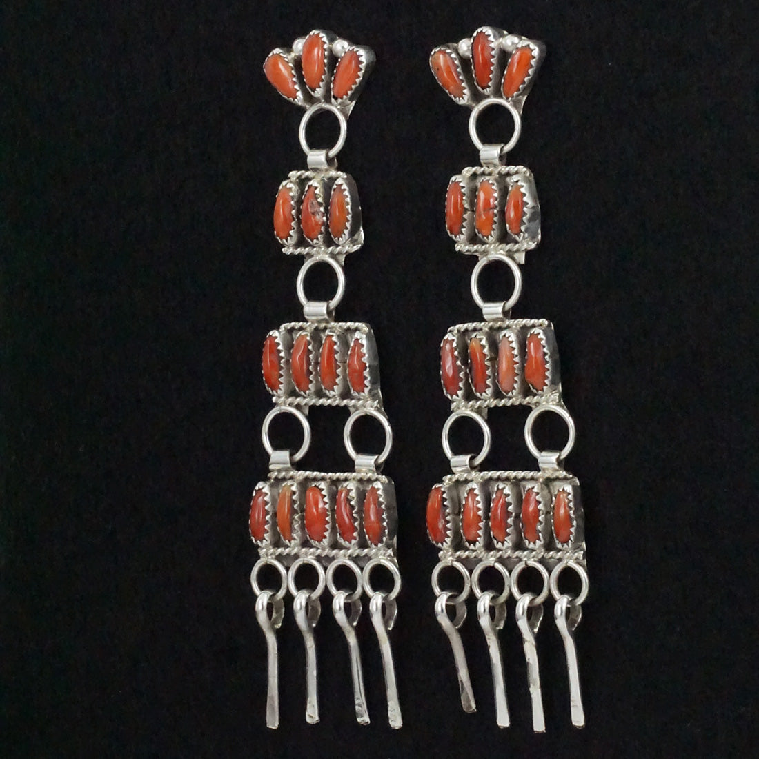 Eunise Wilson Coral & Sterling Silver Earrings