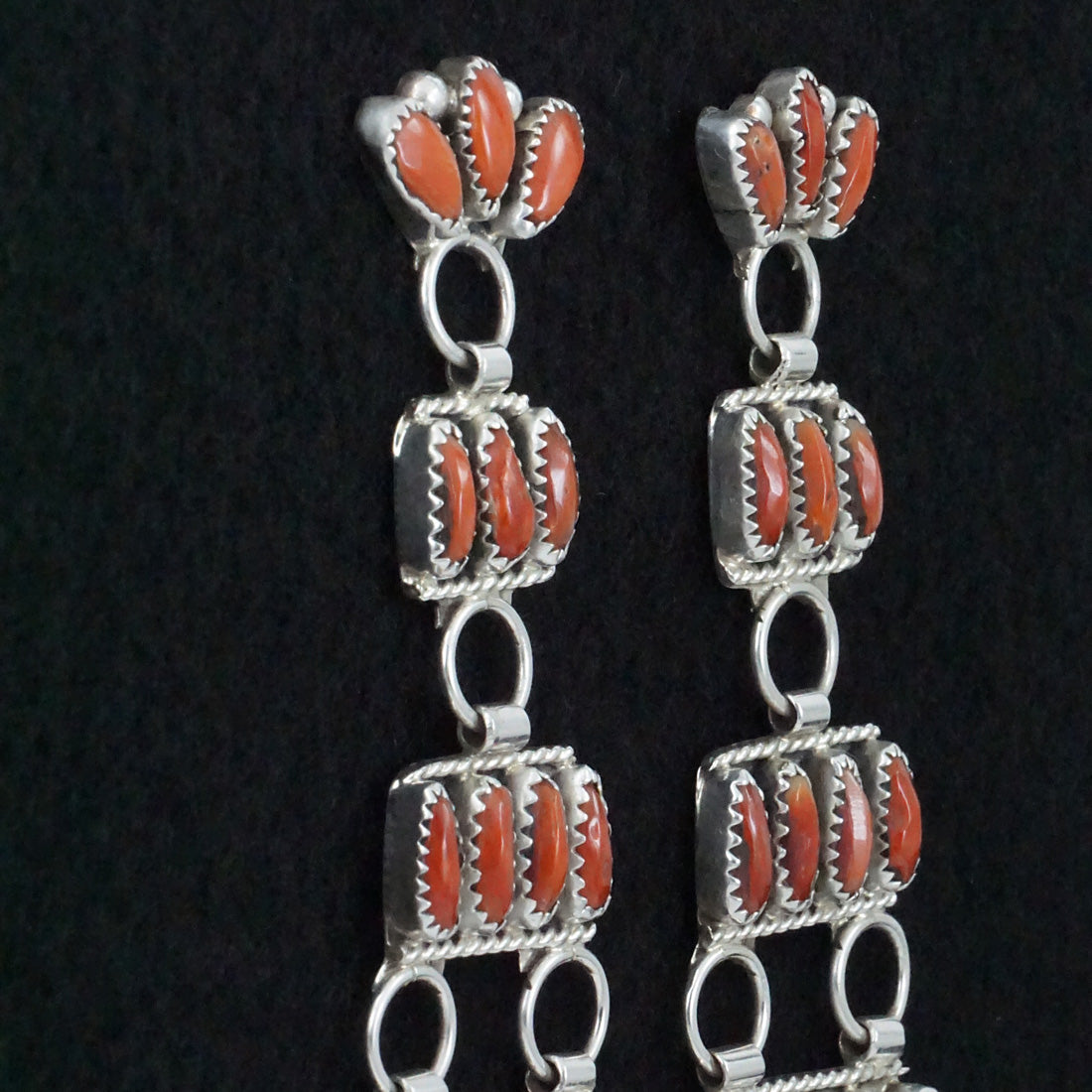 Eunise Wilson Coral & Sterling Silver Earrings