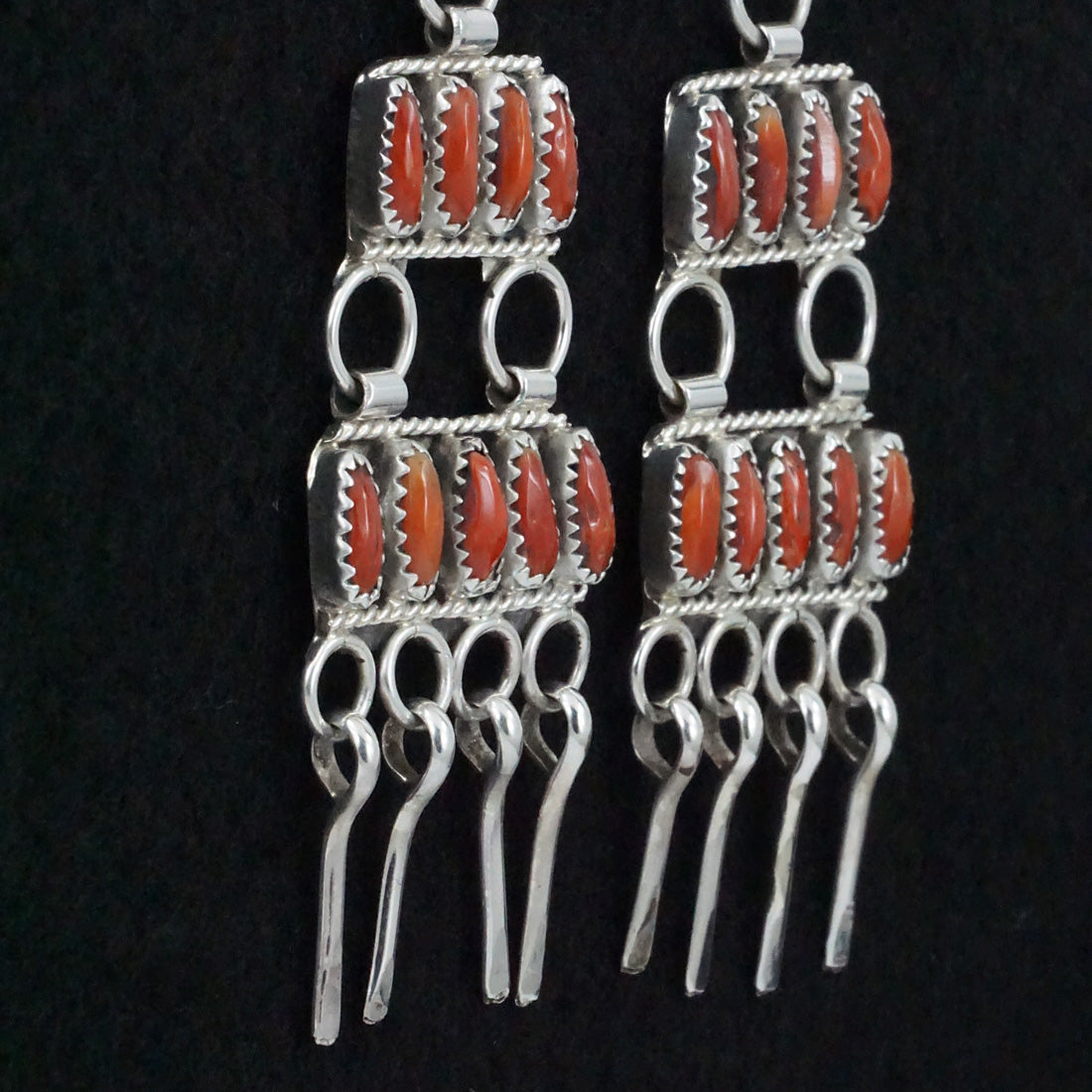 Eunise Wilson Coral & Sterling Silver Earrings