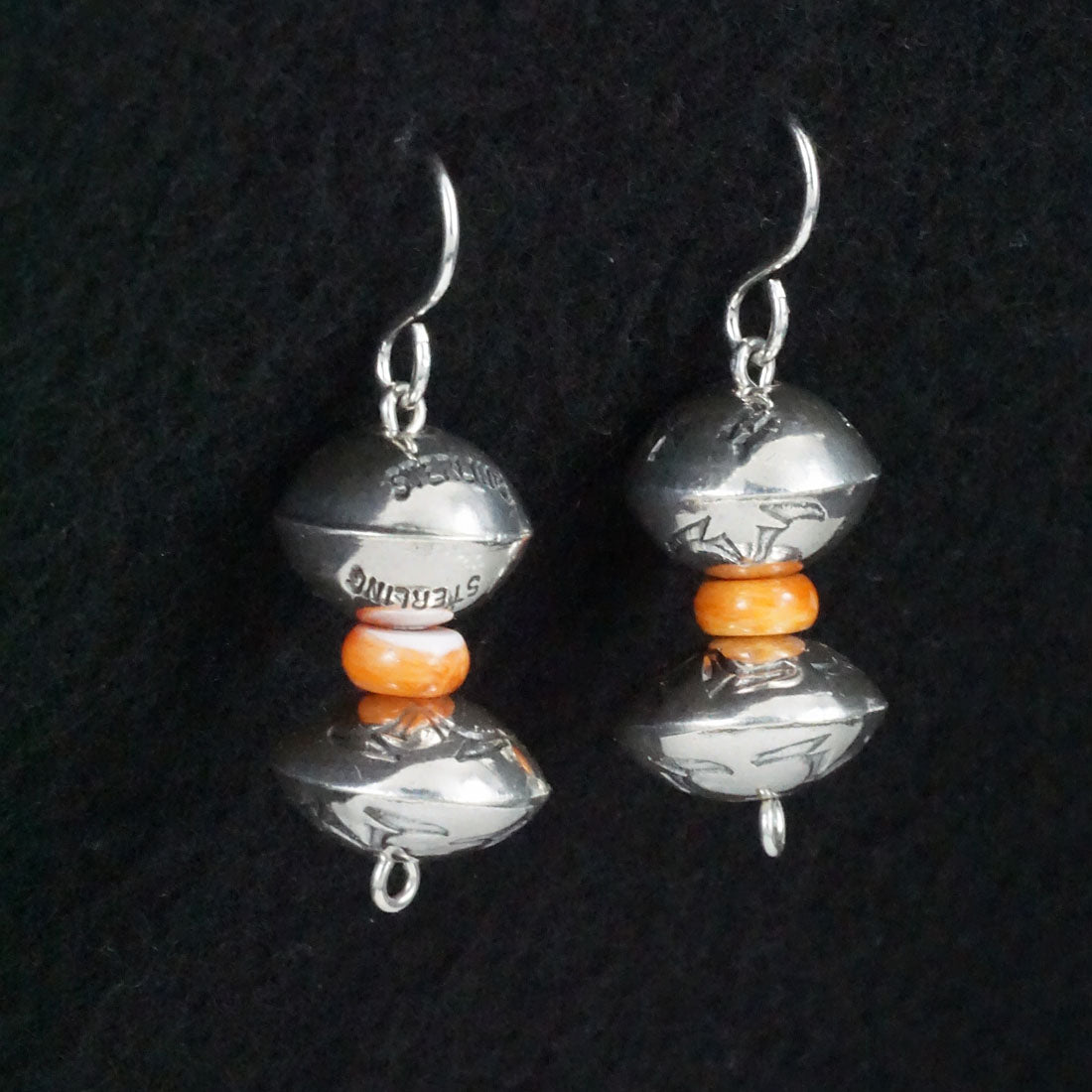 Presley Haley Spiny Oyster & Sterling Silver Navajo Pearl Earrings