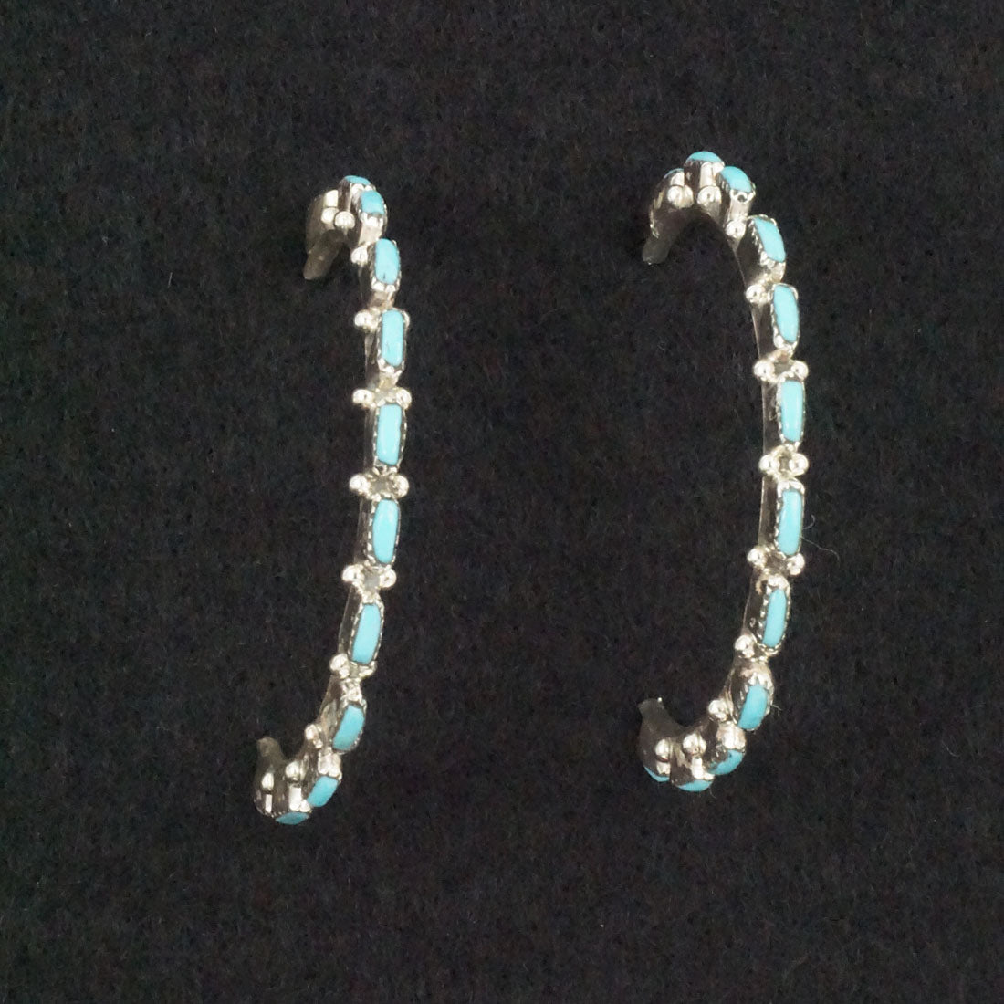 Aurelia Hughte Turquoise & Sterling Silver Hoop Earrings