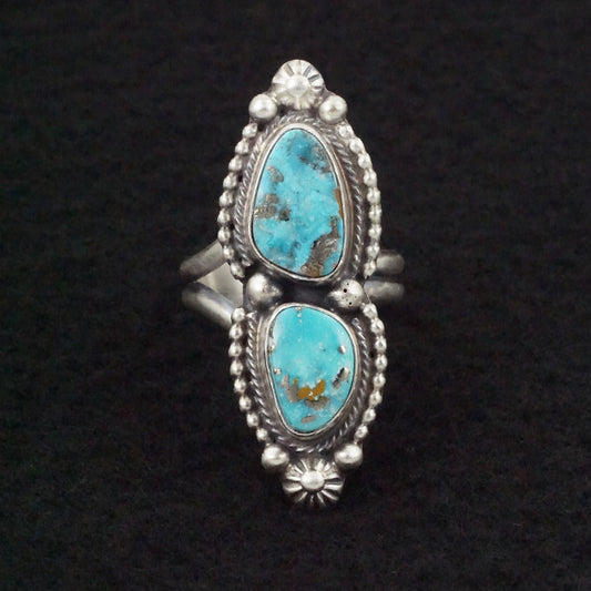 Kathleen Livingston Turquoise & Sterling Silver Ring Size Adjustable