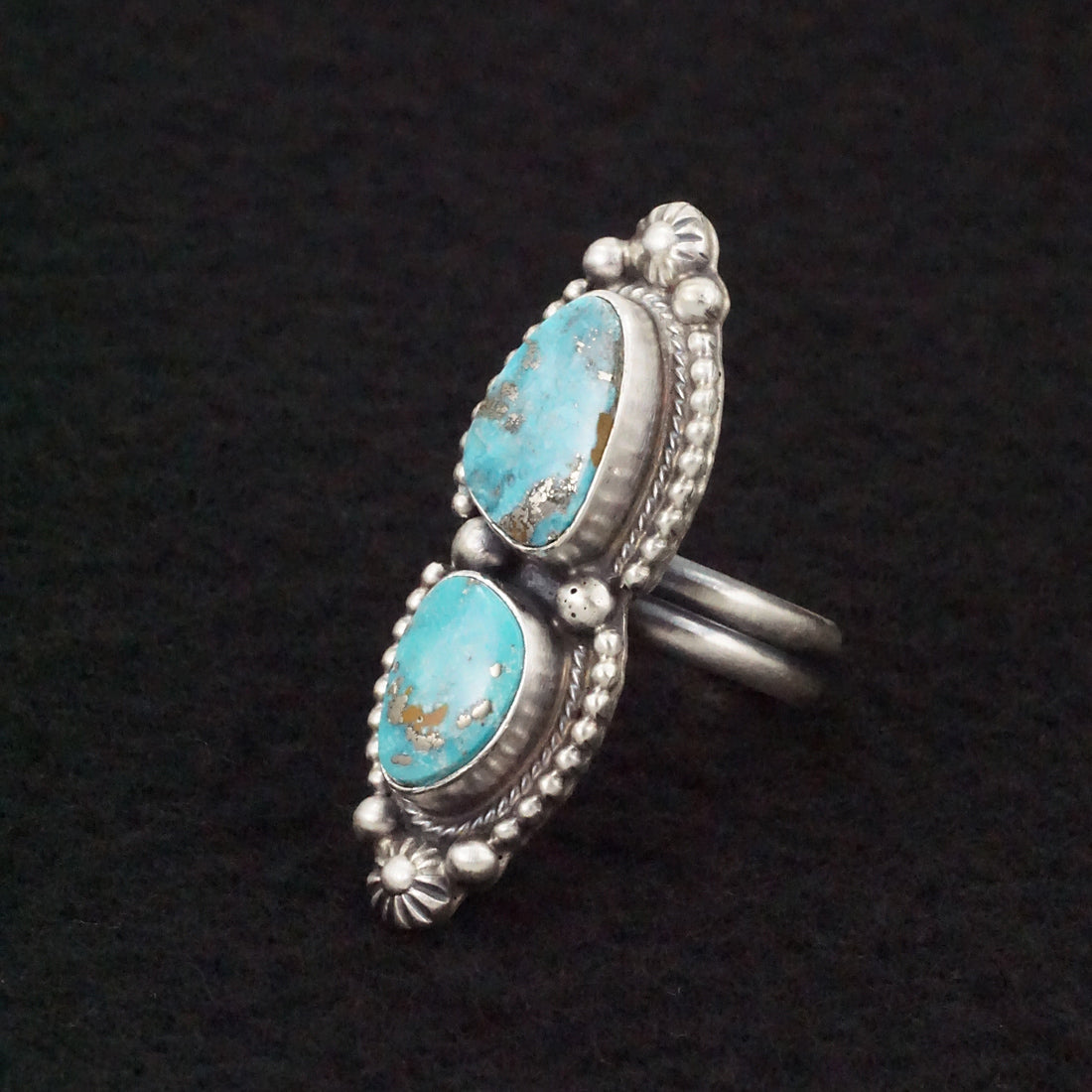 Kathleen Livingston Turquoise & Sterling Silver Ring Size Adjustable