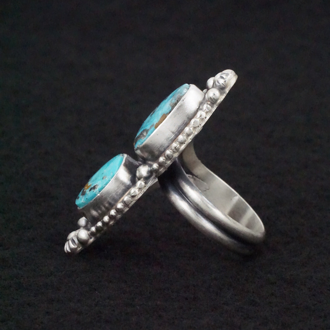 Kathleen Livingston Turquoise & Sterling Silver Ring Size Adjustable