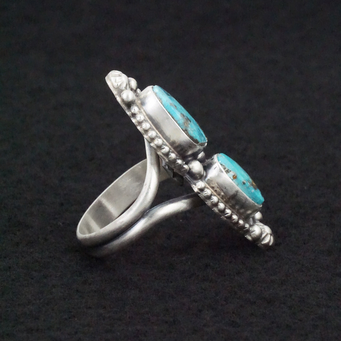 Kathleen Livingston Turquoise & Sterling Silver Ring Size Adjustable