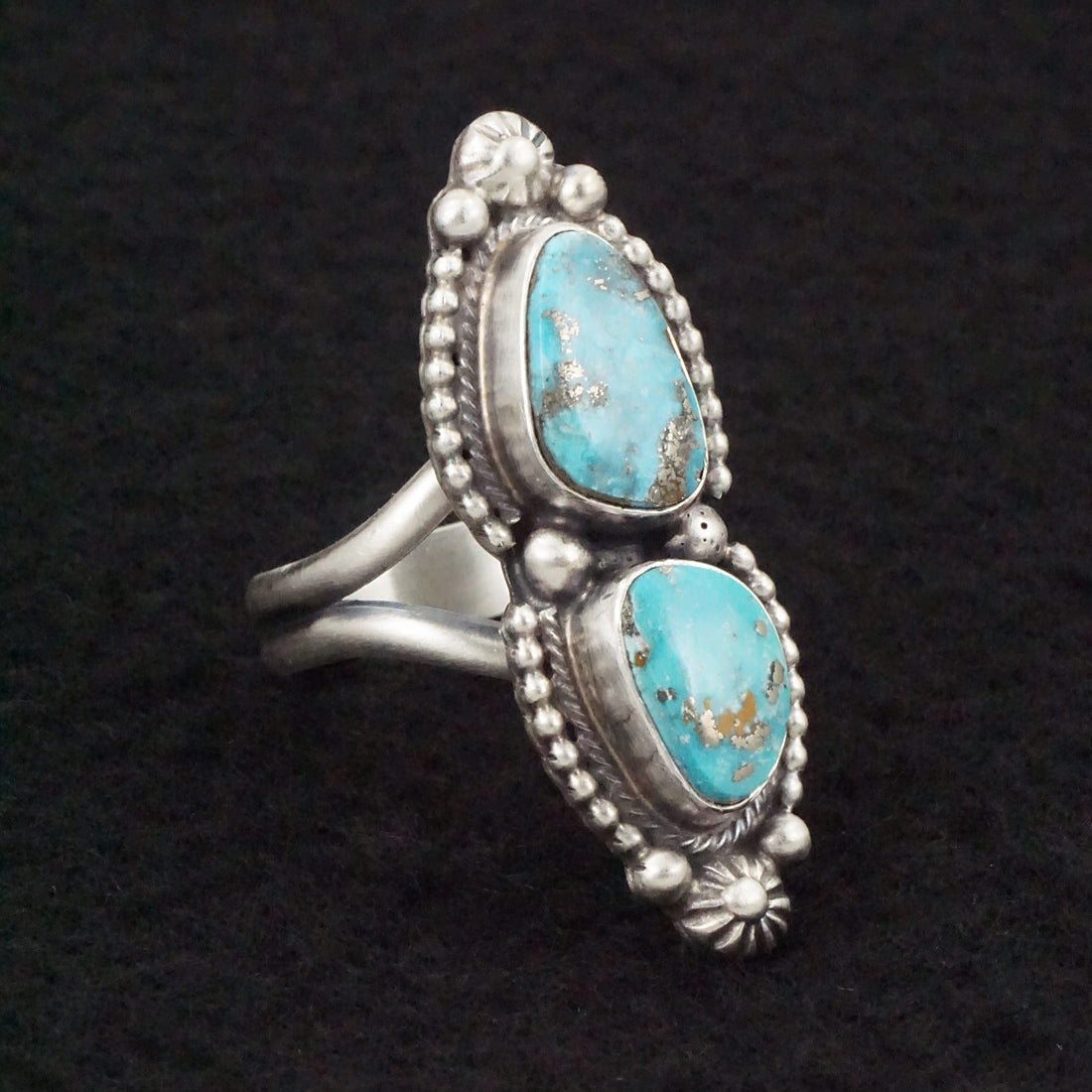 Kathleen Livingston Turquoise & Sterling Silver Ring Size Adjustable