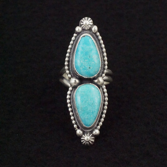 Kathleen Livingston Turquoise & Sterling Silver Ring Size Adjustable