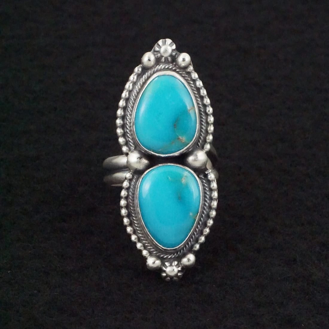 Kathleen Livingston Turquoise & Sterling Silver Ring Size Adjustable