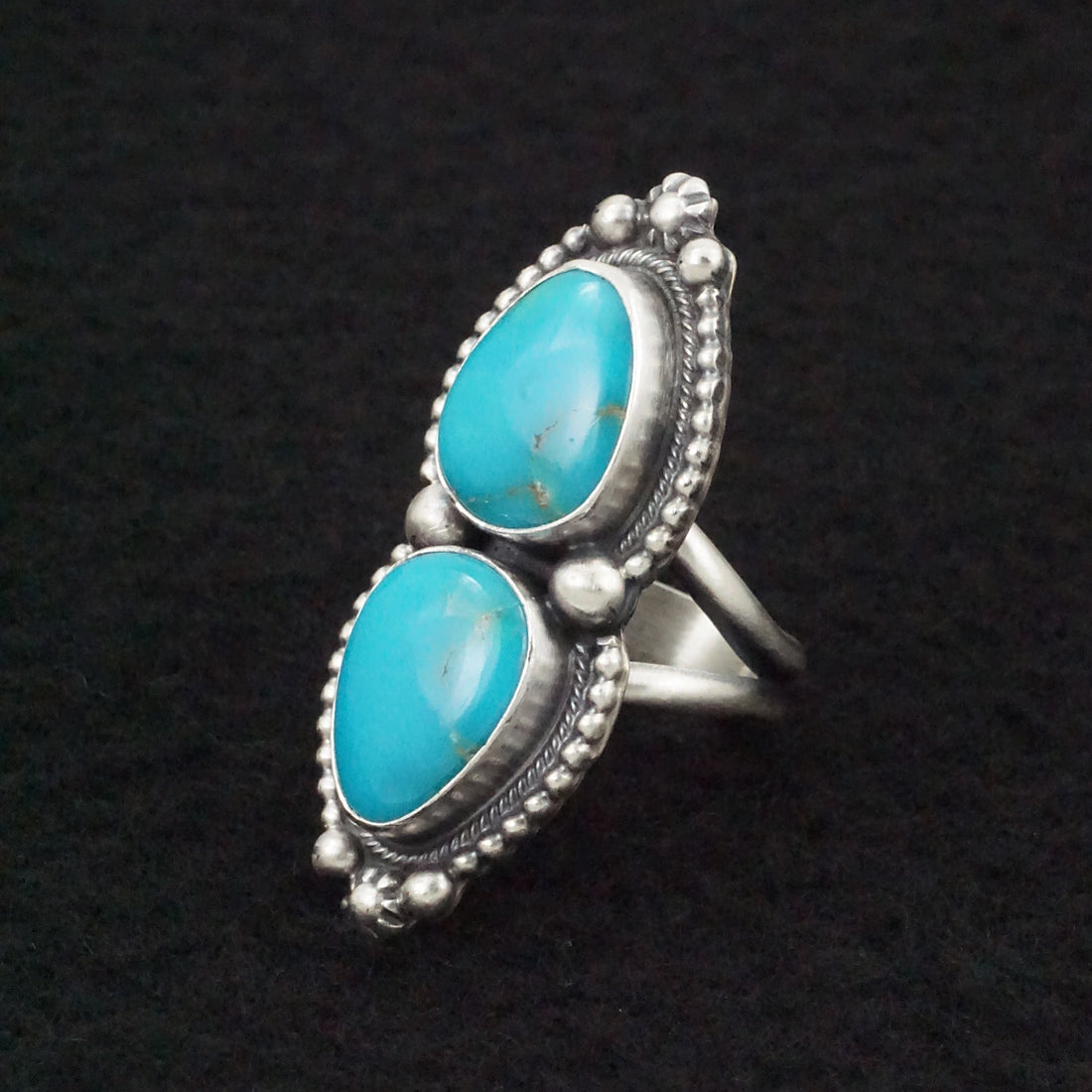 Kathleen Livingston Turquoise & Sterling Silver Ring Size Adjustable