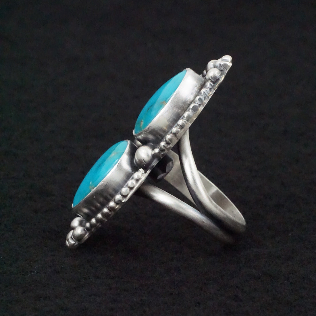 Kathleen Livingston Turquoise & Sterling Silver Ring Size Adjustable