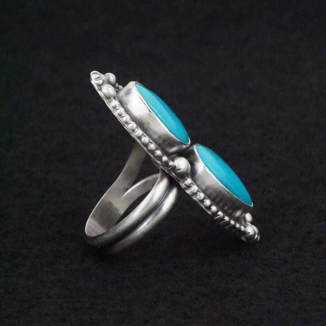 Kathleen Livingston Turquoise & Sterling Silver Ring Size Adjustable